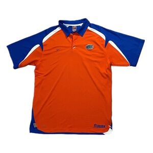 Vintage Nike Team Florida Gators Football Polo Shirt Orange And Blue Size XXL